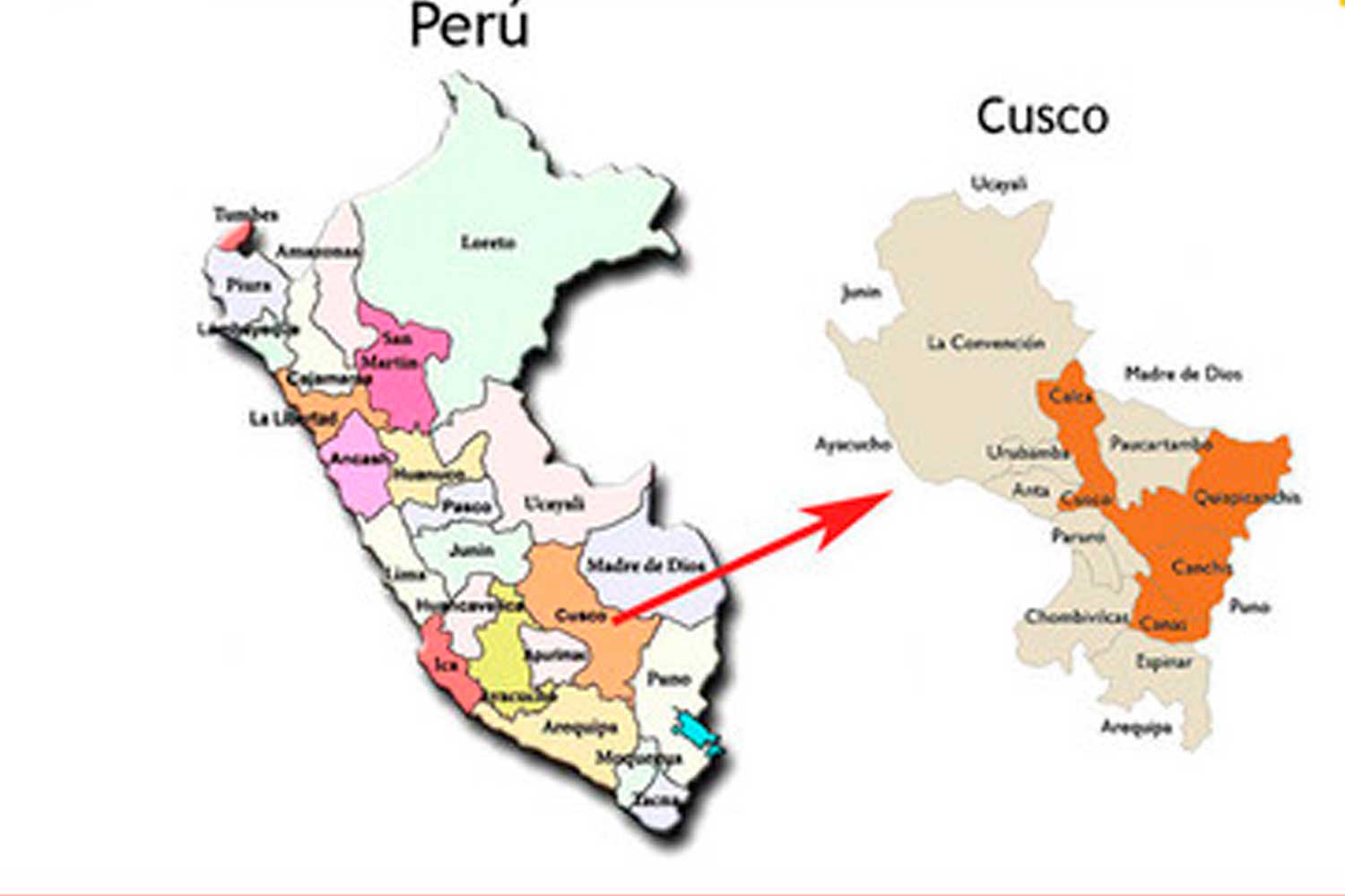 Cusco in the Peruvian Map